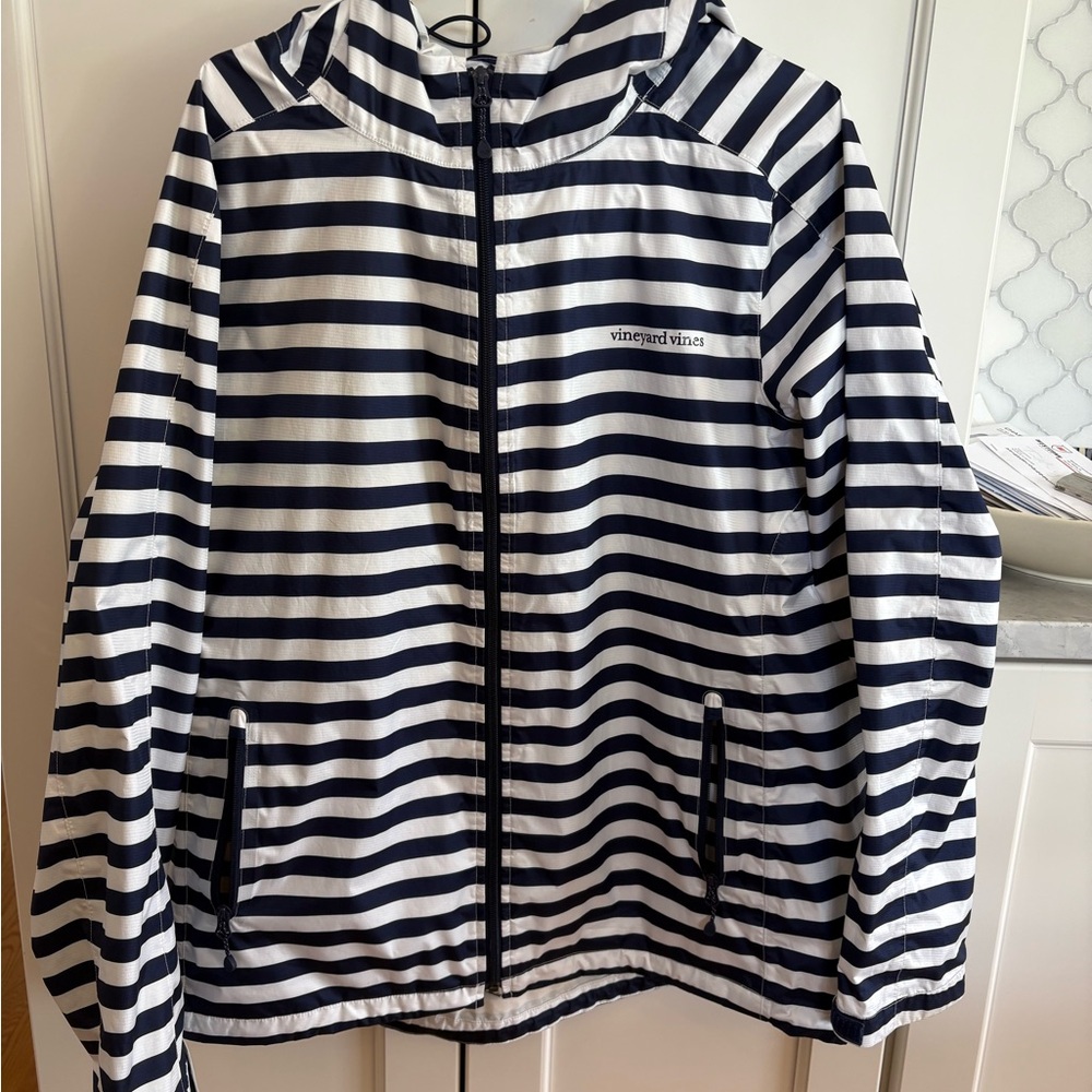 Vineyard Vines Navy and White Striped Hoodie